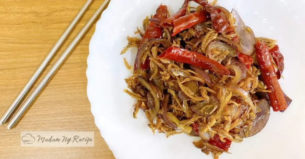 Fried Dried Anchovies with Onion Madam Ng Recipe