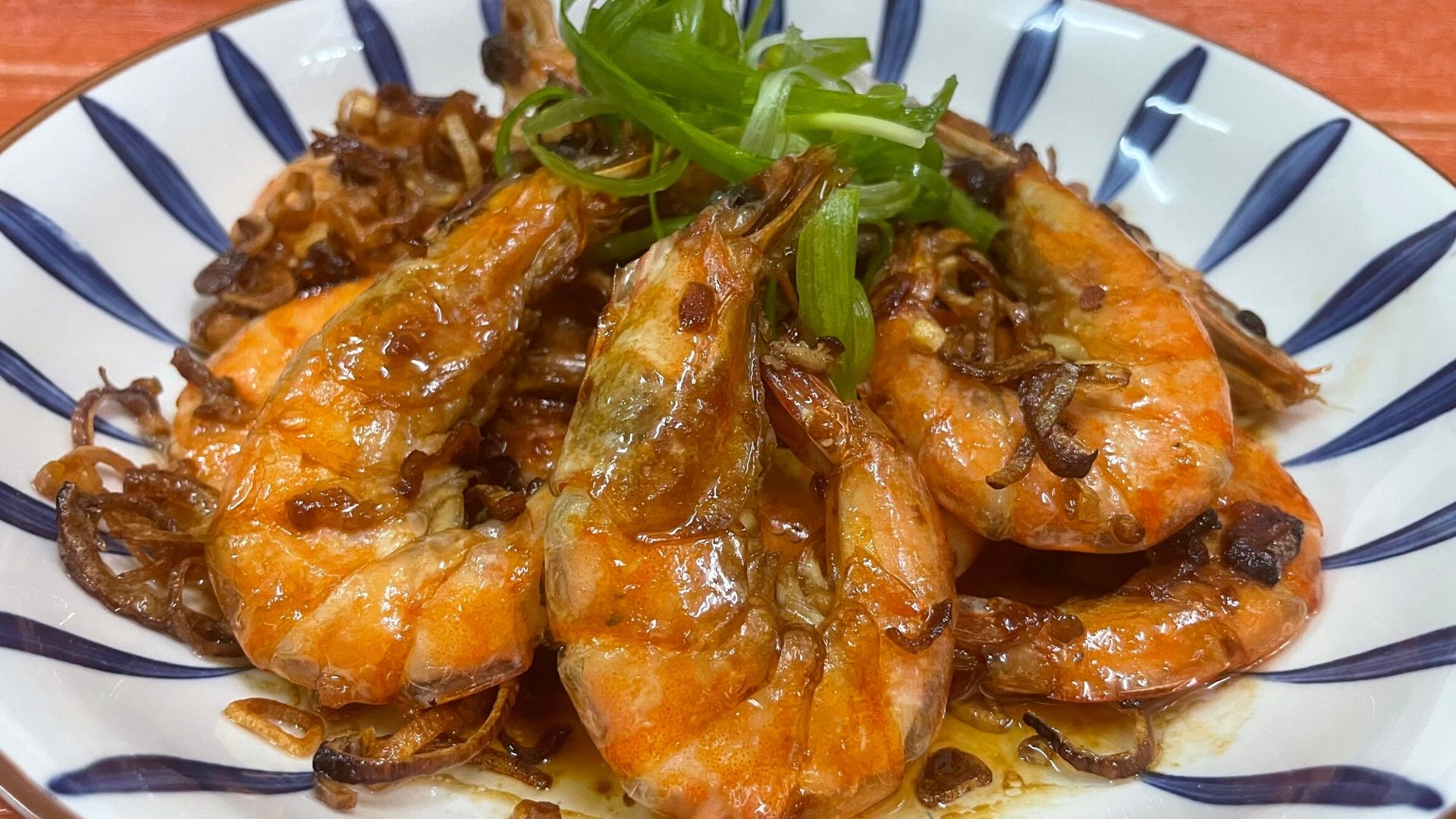 Soy Sauce Prawns with Fried Shallots Madam Ng Recipe